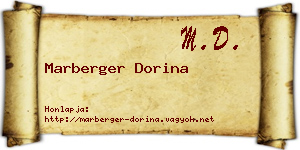 Marberger Dorina névjegykártya